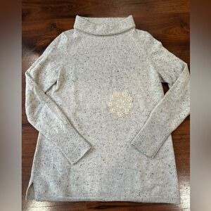 Talbots 100% cashmere turtleneck sweater Sz M gray color